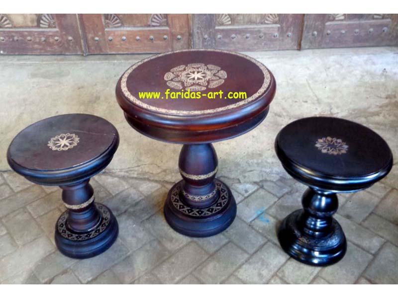 Meja Kopi Set-Bubut Grafir